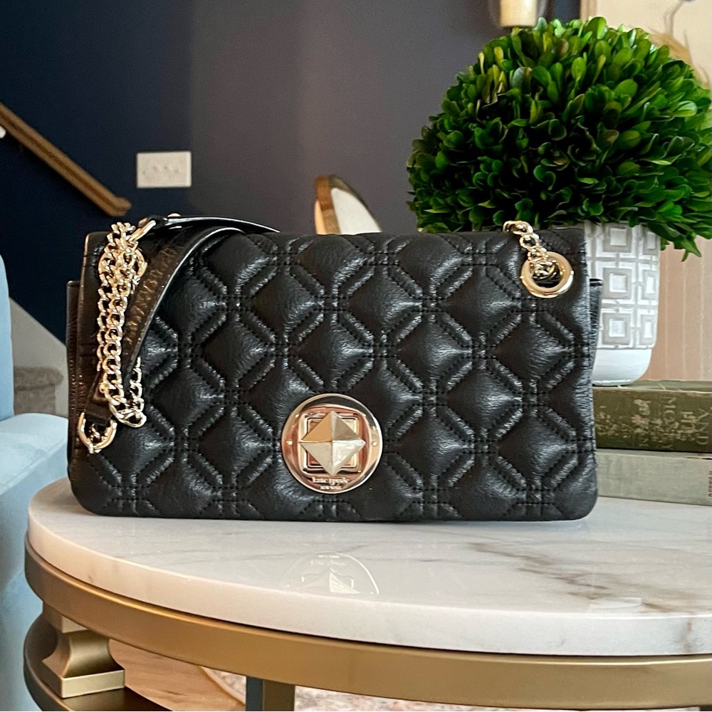 Kate Spade Leather Quilted Handbag with chain straps - VERY GOOD CONDITION